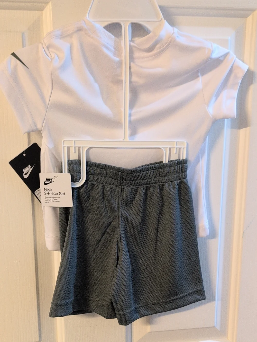 NWT Nike Tee with Logo and Gray Athletic Shorts